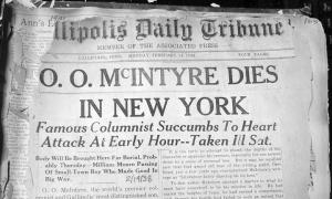 O. O. McIntyre Dies in New York